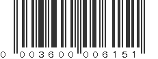 UPC 003600006151