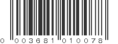 UPC 003681010078