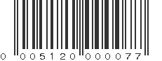 UPC 005120000077