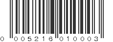 UPC 005216010003