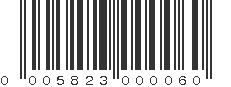 UPC 005823000060