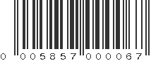 UPC 005857000067