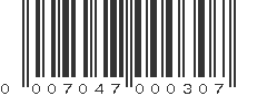 UPC 007047000307