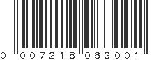 UPC 007218063001