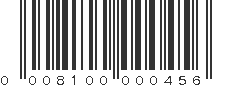 UPC 008100000456