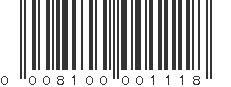 UPC 008100001118