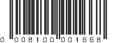 UPC 008100001668