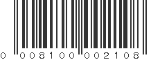 UPC 008100002108