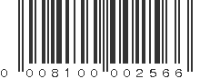 UPC 008100002566