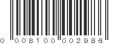 UPC 008100002986