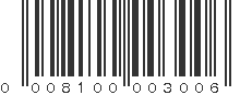 UPC 008100003006