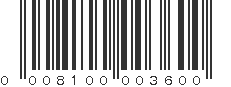 UPC 008100003600