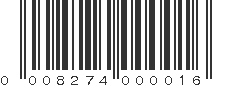 UPC 008274000016