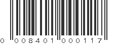 UPC 008401000117