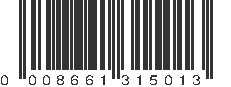 UPC 008661315013