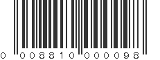 UPC 008810000098