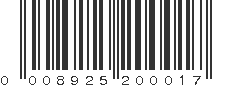 UPC 008925200017