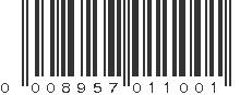 UPC 008957011001