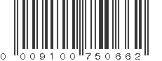 UPC 009100750662