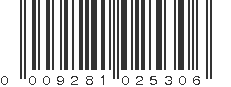 UPC 009281025306