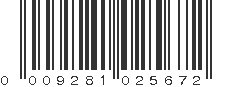 UPC 009281025672