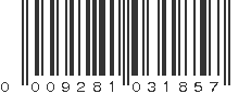 UPC 009281031857