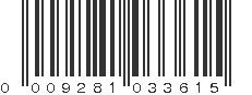 UPC 009281033615