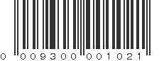 UPC 009300001021