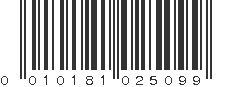 UPC 010181025099