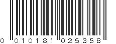 UPC 010181025358