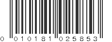 UPC 010181025853