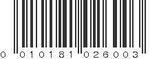 UPC 010181026003