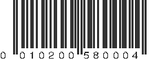 UPC 010200580004