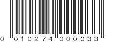 UPC 010274000033