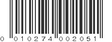 UPC 010274002051