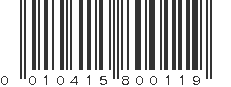 UPC 010415800119