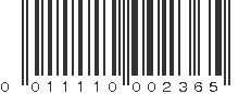 UPC 011110002365