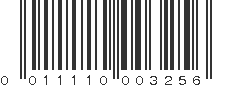 UPC 011110003256