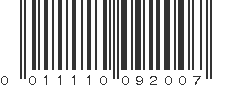 UPC 011110092007