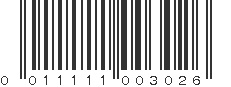 UPC 011111003026