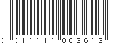 UPC 011111003613