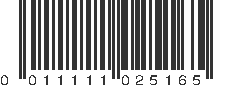 UPC 011111025165