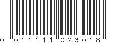 UPC 011111026018