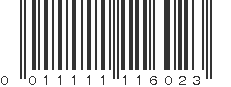 UPC 011111116023