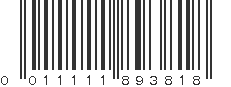 UPC 011111893818