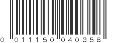 UPC 011150040358