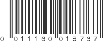 UPC 011160018767