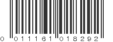 UPC 011161018292