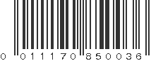 UPC 011170850036