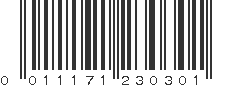 UPC 011171230301